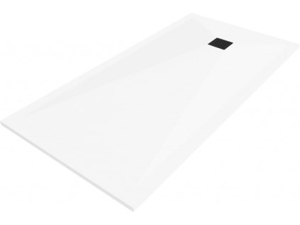 MEXEN/S - Stone+ obdélníková sprchová vanička 180 x 80, bílá, mřížka černá 44108018-B DOPRAVA ZDARMA