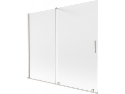 MEXEN/S - Velar dvoukřídlá posuvná vanová zástěna 180 x 150 cm, dekor, nikl kartáčovaný 896-180-000-31-97
