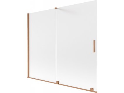 MEXEN/S - Velar dvoukřídlá posuvná vanová zástěna 180 x 150 cm, dekor, měď kartáčovaná 896-180-000-31-65