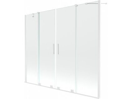 MEXEN/S - Velar Duo Dvoukřídlá posuvná vanová zástěna 170 x 150 cm, transparent, bílá 896-170-000-02-20
