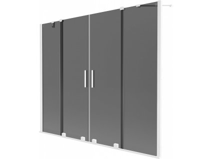 MEXEN/S - Velar Duo dvoukřídlá posuvná vanová zástěna 170 x 150, grafit, bílá 896-170-000-42-20