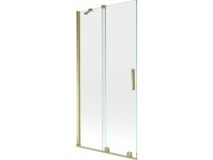 MEXEN/S - Velar Dvoukřídlá posuvná vanová zástěna 90 x 150, transparent, zlatá 896-090-000-01-50