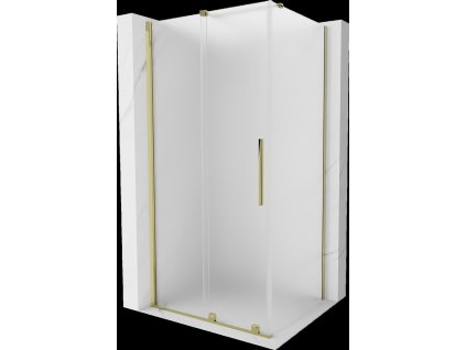 MEXEN/S - Velar sprchový kout, posuvné dveře 140 x 90 cm, dekor, zlato 871-140-090-31-50