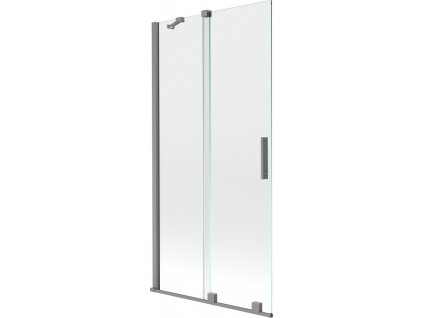 MEXEN/S - Velar dvoukřídlá posuvná vanová zástěna 90 x 150 cm, transparent, grafit metal 896-090-000-01-95