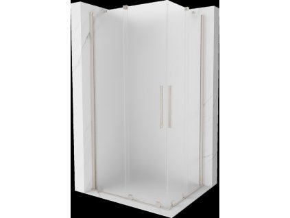 MEXEN/S - Velar Duo sprchový kout, posuvné dveře 100 x 90 cm, dekor, nikl kartáčovaný 871-100-090-32-97