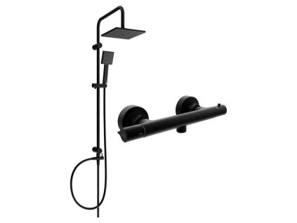 MEXEN/S - Tord sprchový sloup včetně sprchové termostatické baterie Slim, černá 77105200-70