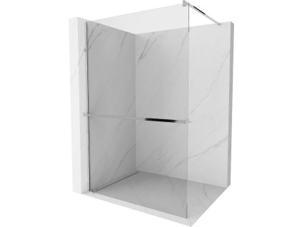 MEXEN/S - Kioto+ Sprchová zástěna WALK-IN s poličkou a držákem ručníků 95 x 200, transparent, chrom 800-095-121-01-00