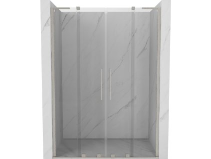 MEXEN/S - Velar L Duo posuvné sprchové dveře 140 cm, transparent, nikl kartáčovaný 871-140-003-02-97