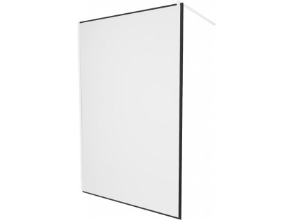 MEXEN/S - KIOTO Sprchová zástěna WALK-IN 110 x 200, transparent/černý vzor 8 mm, bílá 800-110-101-20-70