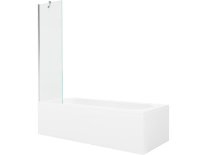 MEXEN/S - Vega obdélníková vana 160 x 70 cm s panelem + vanová zástěna 50 cm, transparent, chrom 550116070X9505000001