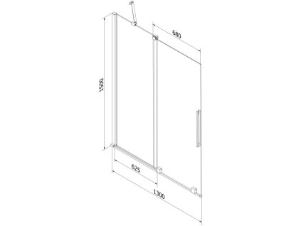 MEXEN/S - Velar Dvoukřídlá posuvná vanová zástěna 130 x 150 cm, transparent, kartáčovaná měď 896-130-000-01-65
