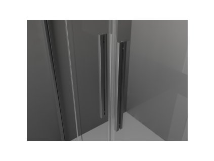 MEXEN/S - Velar L Duo sprchový kout, posuvné dveře 90 x 90 cm, transparent, grafit metal 871-090-090-02-03-95