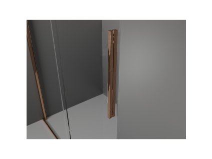 MEXEN/S - Velar L sprchový kout, posuvné dveře 100 x 100 cm, transparent, růžové zlato 871-100-100-03-60