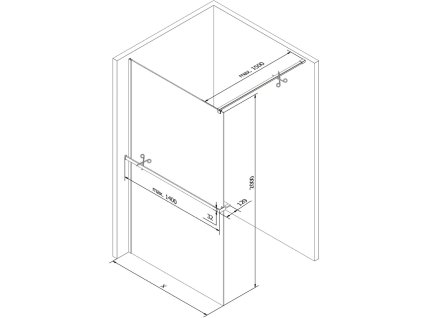 MEXEN/S - Kioto+ Sprchová zástěna WALK-IN s poličkou a držákem ručníků 90 x 200 cm, zrcadlová, zlatá kartáčovaná 800-090-121-55-50