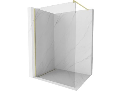 MEXEN/S - Kioto Sprchová zástěna WALK-IN 110 x 200, transparent 8 mm, zlatá kartáčovaná 800-110-101-55-00