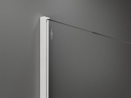 MEXEN/S - Kioto+ Sprchová zástěna WALK-IN s poličkou a držákem ručníků 95 x 200 cm, transparent, bílá 800-095-121-20-00