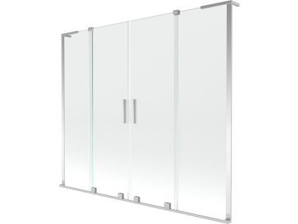 MEXEN/S - Velar L Duo dvoukřídlá posuvná vanová zástěna 200 x 150, transparent, chrom 896-200-003-02-01