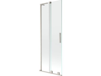 MEXEN/S - Velar L dvoukřídlá posuvná vanová zástěna 70 x 150, transparent, nikl kartáčovaný 896-070-003-01-97