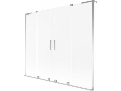 MEXEN/S - Velar L Duo dvoukřídlá posuvná vanová zástěna 170 x 150 cm, dekor, chrom 896-170-003-32-01