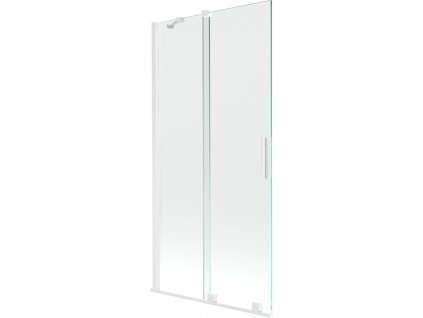 MEXEN/S - Velar Dvoukřídlá posuvná vanová zástěna 90 x 150, transparent, bílá 896-090-000-01-20