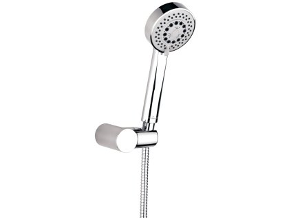 CERSANIT - Sprchová souprava s bodovým držákem LANO, 5 funkční, průměr ruční sprchy 8,5cm, kovová hadice dlouhá 150cm, s bodovým držákem a montážní sadou (S951-022)