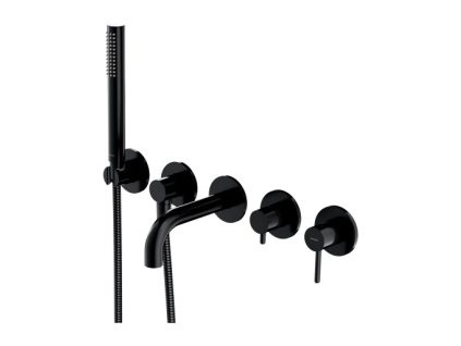 OMNIRES - Y vanová baterie s 5 otvory pro podomítkovou instalaci, černá Y1237-1SBL