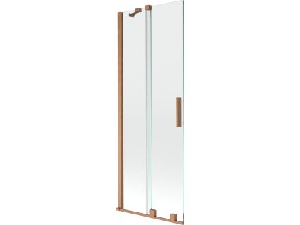 MEXEN/S - Velar Dvoukřídlá posuvná vanová zástěna 70 x 150, transparent, kartáčovaná měď 896-070-000-01-65