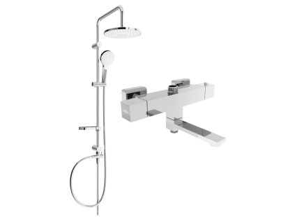 MEXEN/S - Erik sprchový sloup včetně sprchové termostatické baterie Cube, chrom 77910205-00