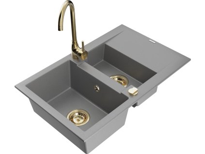 MEXEN/S - Gaspar granitový dřez 1.5 s odkapávačem včetně baterie Telma, šedá 6507-71-670200-50  + slevový kód