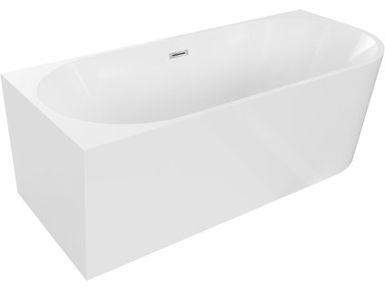 MEXEN/S - Mia volně stojící rohová vana levá 180 x 80, bílá, sifon a přepad chrom 52691808000L-01