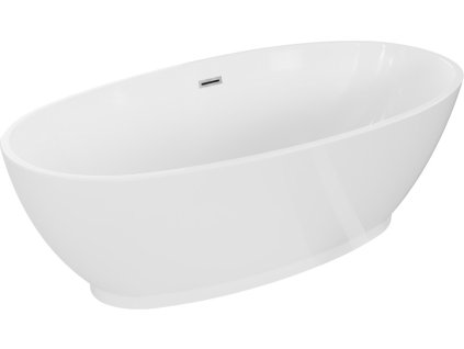 MEXEN/S - Bilbao volně stojící vana 180 x 90, bílá, sifon a přepad chrom 51311809000-01