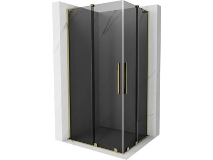 MEXEN/S - Velar L Duo sprchový kout, posuvné dveře 90 x 80, grafit, zlato 871-090-080-02-43-50