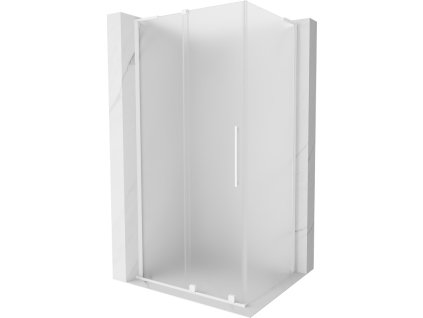 MEXEN/S - Velar L sprchový kout, posuvné dveře 110 x 70, dekor, bílá 871-110-070-33-20