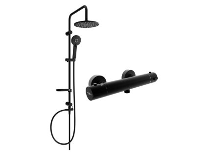 MEXEN/S - Carl sprchový sloup včetně sprchové termostatické baterie Kai, černá 77100240-70