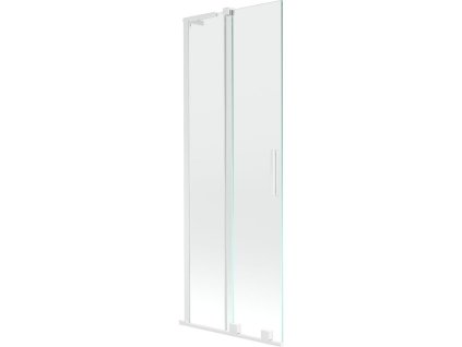MEXEN/S - Velar L dvoukřídlá posuvná vanová zástěna 70 x 150, transparent, bílá 896-070-003-01-20