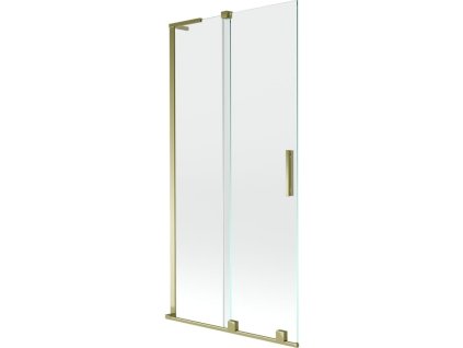 MEXEN/S - Velar L dvoukřídlá posuvná vanová zástěna 90 x 150, transparent, zlatá 896-090-003-01-50