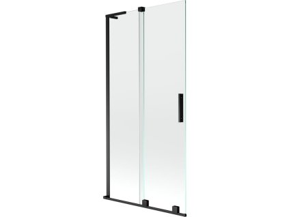 MEXEN/S - Velar L dvoukřídlá posuvná vanová zástěna 90 x 150, transparent, černá 896-090-003-01-70
