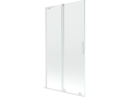 MEXEN/S - Velar L dvoukřídlá posuvná vanová zástěna 100 x 150, transparent, bílá 896-100-003-01-20