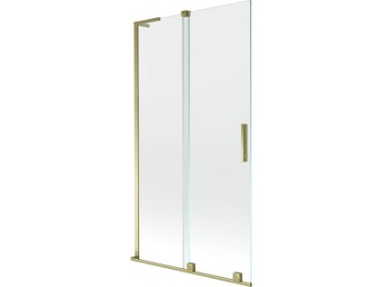 MEXEN/S - Velar L dvoukřídlá posuvná vanová zástěna 100 x 150, transparent, zlatá 896-100-003-01-50
