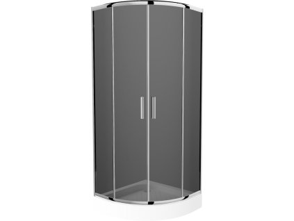 MEXEN/S - Rio čtvrtkruhový sprchový kout 80 x 80, grafit, chrom + vanička Rio 863-080-080-01-40-4710