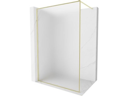 MEXEN/S - Kioto-F Sprchová zástěna WALK-IN s rámem 70 x 202, dekor 8 mm, zlato kartáčovaná 800-070-104-55-30