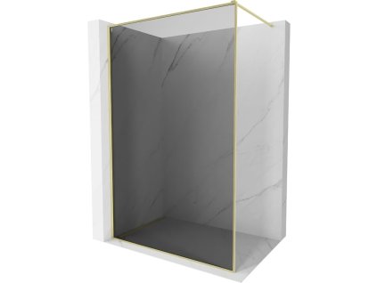MEXEN/S - Kioto-F Sprchová zástěna WALK-IN s rámem 70 x 202, grafit 8 mm, zlato kartáčovaná 800-070-104-55-40