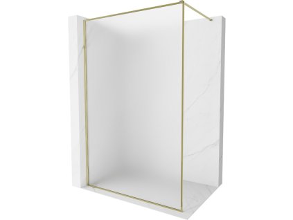 MEXEN/S - Kioto-F Sprchová zástěna WALK-IN s rámem 80 x 202, dekor 8 mm, zlato 800-080-104-50-30