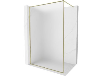 MEXEN/S - Kioto-F Sprchová zástěna WALK-IN s rámem 90 x 202, dekor 8 mm, zlato 800-090-104-50-30