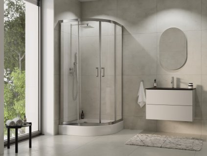 ctvrtkruhovy sprchovy kout modern chrom 190