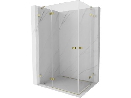 MEXEN/S - Lunar Duo sprchový kout dveře křídlové 85 x 75, transparent, zlato 834-085L-075P-50-00