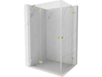MEXEN/S - Lunar Duo sprchový kout dveře křídlové 90 x 85, transparent, zlato kartáčovaná 834-090L-085P-55-00