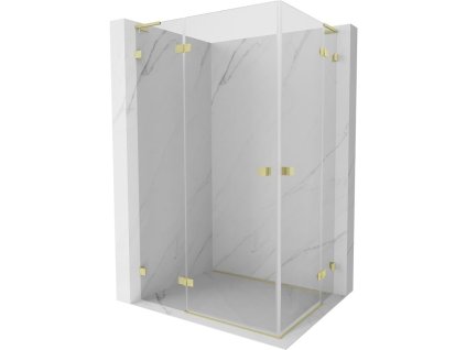 MEXEN/S - Lunar L Duo sprchový kout dveře křídlové 105 x 100, transparent, zlato kartáčovaná 834L-105L-100P-55-00