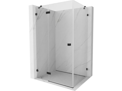 MEXEN/S - Lunar sprchový kout dveře křídlové levá 75 x 70, transparent, černá 834-075-070-70-00-L