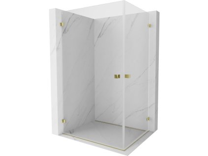 MEXEN/S - Lunar-B Duo sprchový kout dveře křídlové 90 x 75, transparent, zlato 832-090L-075P-50-00